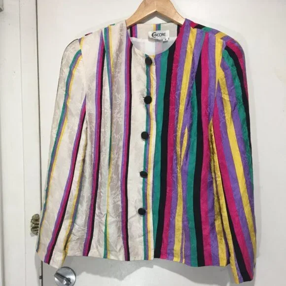 VINTAGE ENCORE STRIPE BLAZERS SIZE 16 - Picture 2 of 6